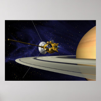 Póster Conceito de Artista da Cassini Saturn Orbit Insert