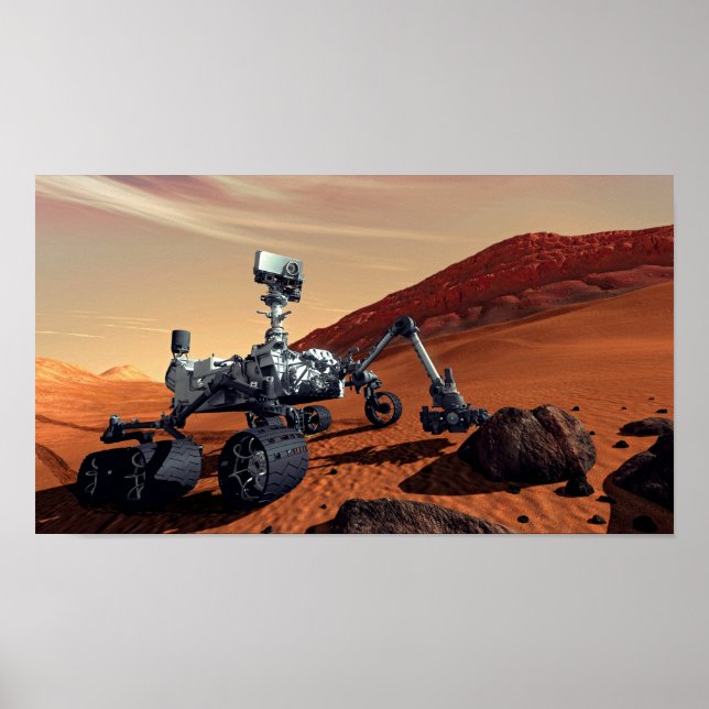 Póster Conceito de Artista de Rover da Curiosidade da NAS (Frente)