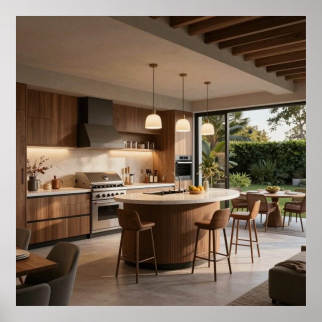 Poster Conceito de Cozinha Exterior Zen (Frente)