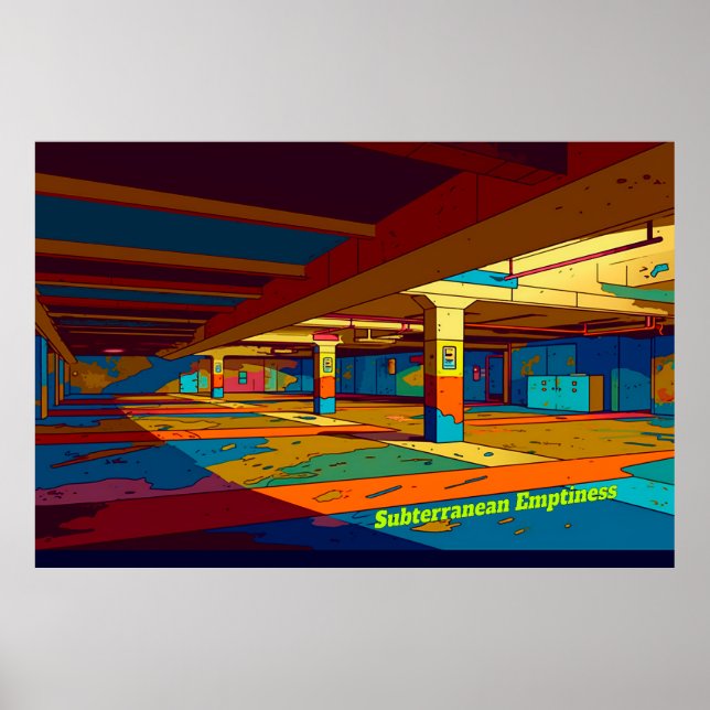 Poster Conceito de Espaço Limiar Retroativo Arte Digital (Frente)