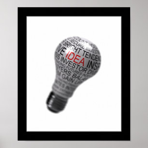 Póster Conceito de ideia de lâmpada