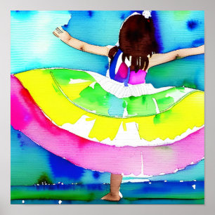 Poster Conceito de Rapariga Arte