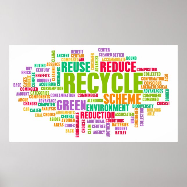 Póster Conceito de reciclar (Frente)