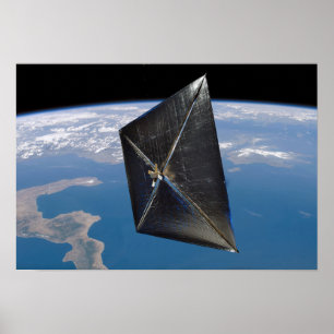Póster Conceito do artista de NanoSail-D no espaço