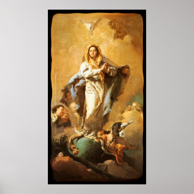 Póster Conceito imaculado com Cherubs - Tiepolo (Frente)