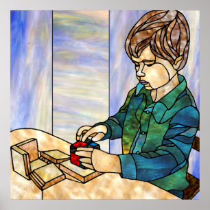 Póster Concentração com o cubo binário