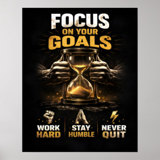 Poster Concentre-se Nos Seus Objetivos Citações Motivacio
