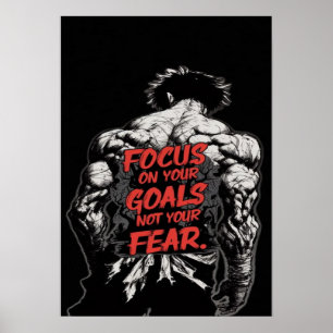 Poster Concentre-se nos seus objetivos, não nos seus medo