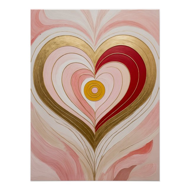 Póster Concentric Heart Blossom (Frente)