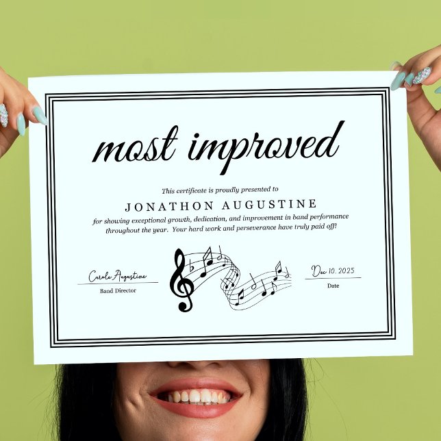 Poster Concert Band, Marching Band, Choir Certificate (Criador carregado)