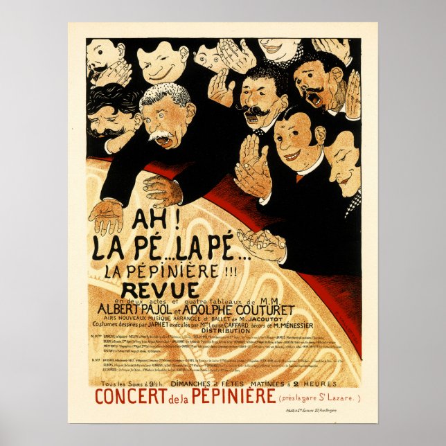 Poster CONCERT DE LA PEPINIERE Paris 1898 (Frente)