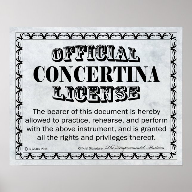 Poster Concertina License (Frente)