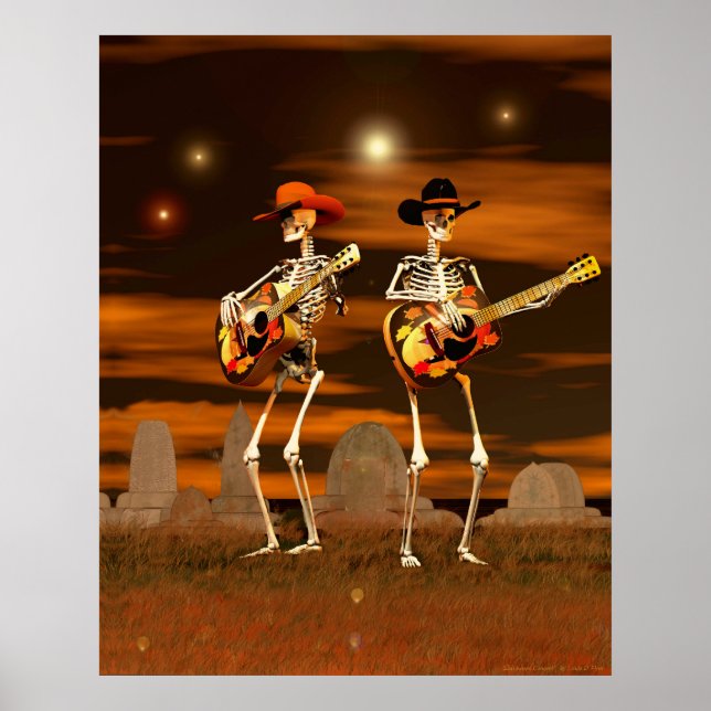 Poster concerto de esqueleto de Halloween (Frente)
