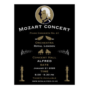 Póster Concerto de Música de Mozart