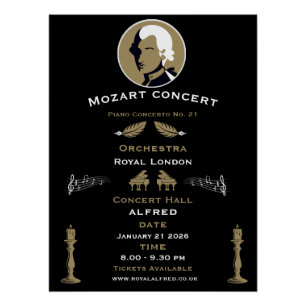 Póster Concerto de Música de Mozart