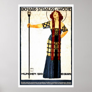 Póster Concerto de Richard Strauss do nouveau da arte do
