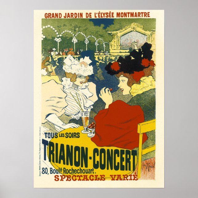Poster CONCERTO francês LE TRIANON no Excelente Elysee Ga (Frente)