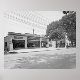 Póster Concessionária de automóveis, 1926. Foto antiga