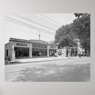Póster Concessionária de automóveis, 1926. Foto antiga