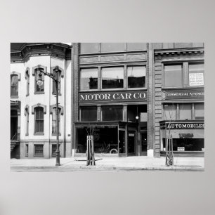 Póster Concessionário automóvel antigo, 1900s adiantado