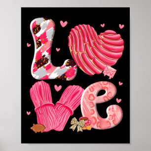 Poster Concha Ama o Dia dos Namorados Pan Dulce Mexicano 