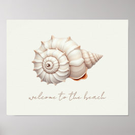 Poster Concha Costeira Personalizada Creme e Bege