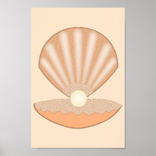 Poster Concha de ostra e Pérola Gênero Neutro