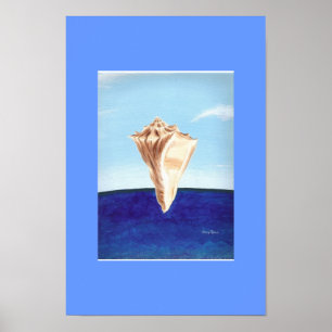Póster Concha e pintura do oceano, cartazes