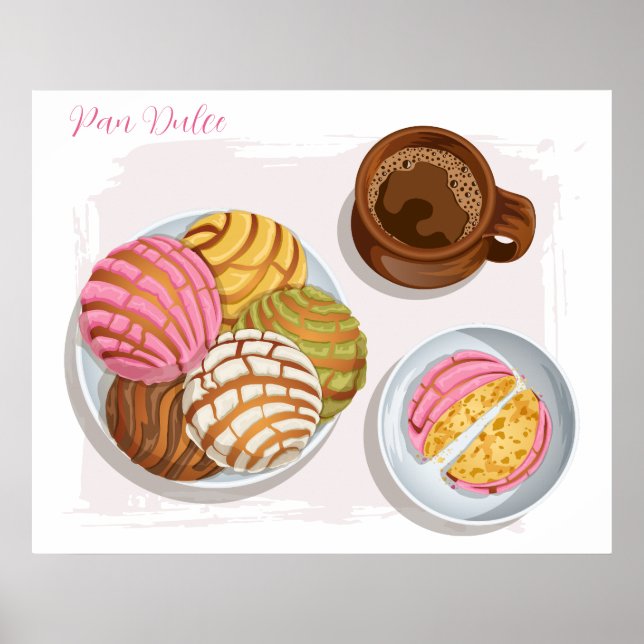 Poster Concha Pan Dulce e Champurrado Mug Kitchen (Frente)