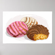 Conchas Planadas Rosa-Dulce, Choco e Vanilla