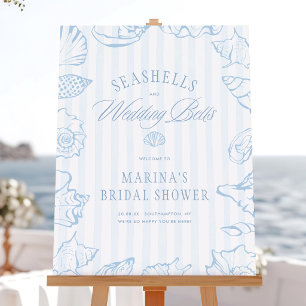 Poster Conchas & Sininhos de Casamento Boas-vindas Chá de