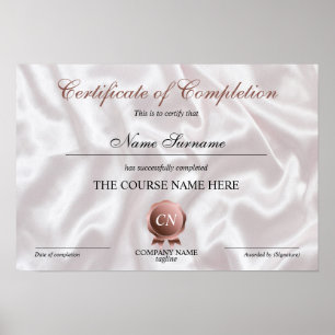 Poster Conclusão do curso de Prêmio do certificado de c