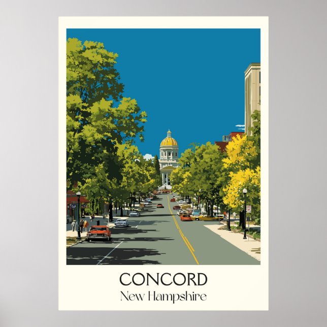Poster Concord New Hampshire Cidade Capital (Frente)