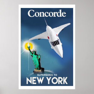 Poster Concorde com Nova Iorque