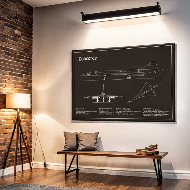 Poster Concorde - Planos de desenho do avião PD (Criador carregado)