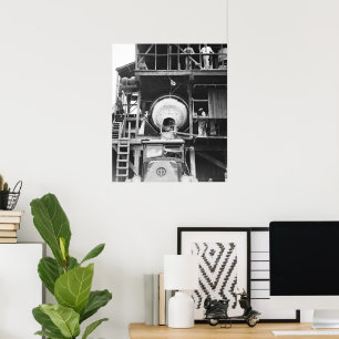Poster Concrete Mixing Plant vintage photograph 