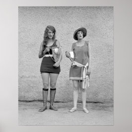 Póster Concurso de Beleza de Banho, 1922. Foto Antiga