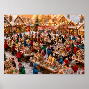 Poster Concurso de Casa de Miniatura de Pão de Mel