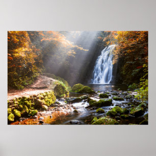 Poster Condado Antrim da cachoeira   de Glenoe, Irlanda