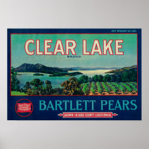 Póster Condado claro de LabelLake da caixa da pera do