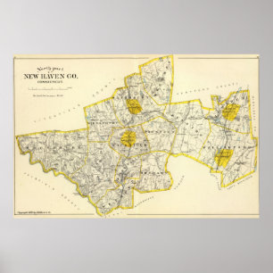 Póster Condado Connecticut de New Haven