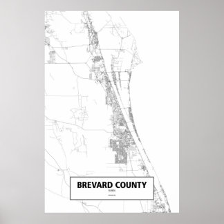 Poster Condado de Brevard, Flórida (preto no branco)