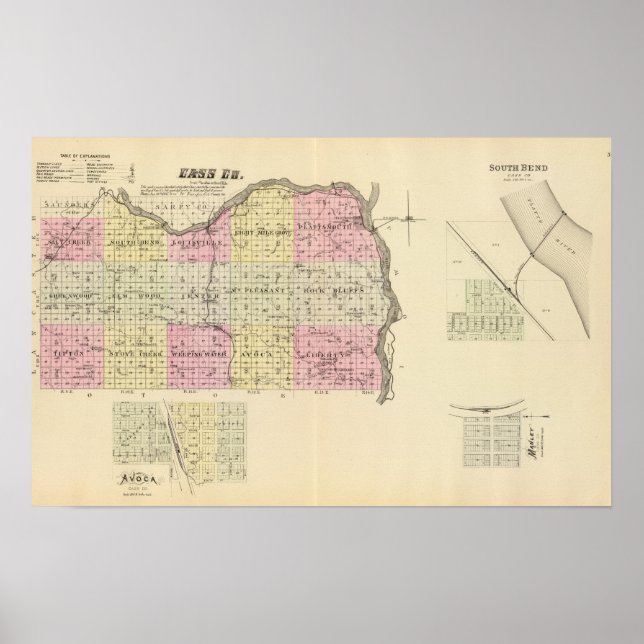 Póster Condado de Cass, Nebraska (Frente)