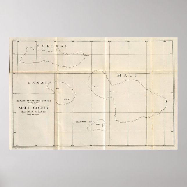 Póster Condado de Maui, Havaí (Frente)
