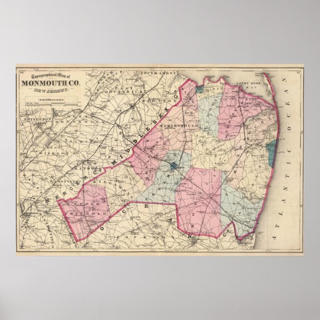 Poster Condado de Monmouth, NJ (Frente)