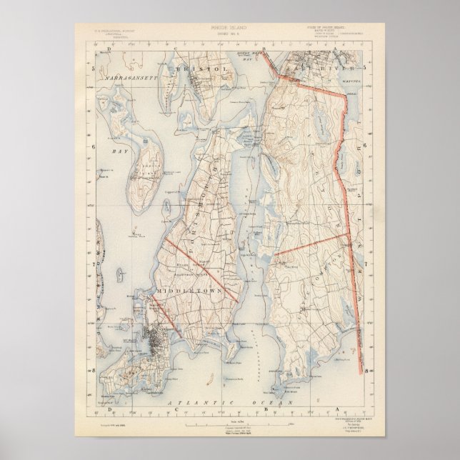 Poster Condado de Newport, Rhode Island (Frente)