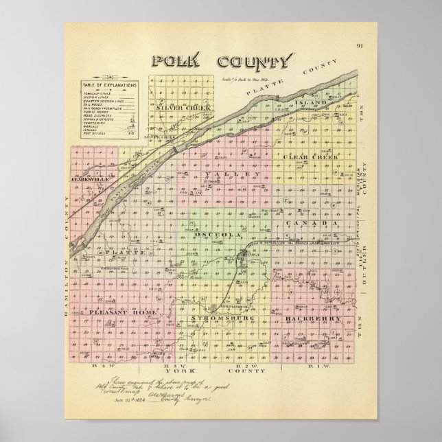 Poster Condado de Polk, Nebraska (Frente)