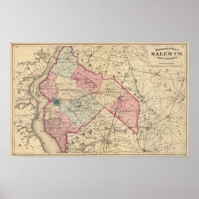 Poster Condado de Salem, NJ (Frente)