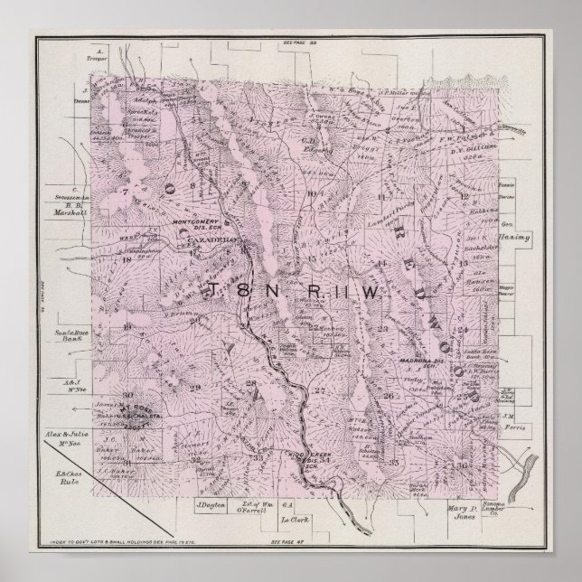 Póster Condado de Sonoma, Califórnia 4 (Frente)