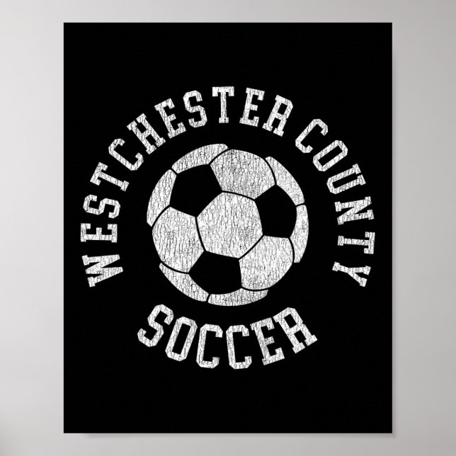 Poster Condado de Westchester Futebol Retro Distressed 90 (Frente)